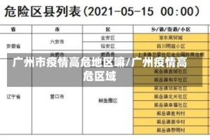 广州市疫情高危地区嘛/广州疫情高危区域
