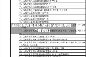 永福属于疫情风险地区吗(永福属于哪个市管辖)