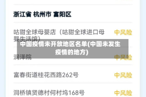 中国疫情未开放地区名单(中国未发生疫情的地方)