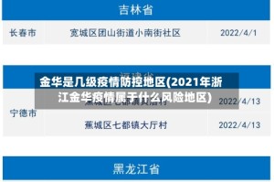 金华是几级疫情防控地区(2021年浙江金华疫情属于什么风险地区)