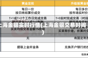 上海金银实时行情(上海金银交易时间)