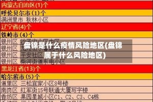 盘锦是什么疫情风险地区(盘锦属于什么风险地区)