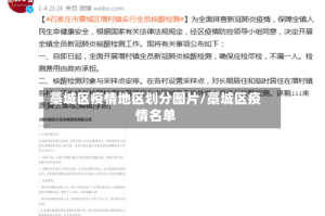 藁城区疫情地区划分图片/藁城区疫情名单