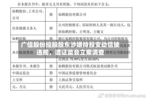 广信股份控股股东涉嫌持股变动信披违规，遭证监会立案调查
