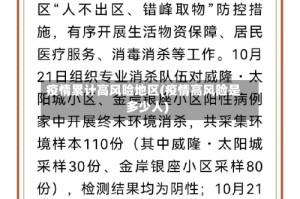 疫情累计高风险地区(疫情高风险是多少人)