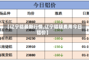 【辽宁铝最新行情,辽宁铝锭费用今日铝价】
