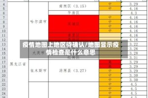 疫情地图上地区待确认/地图显示疫情检查是什么意思