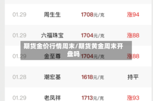 期货金价行情周末/期货黄金周末开盘吗