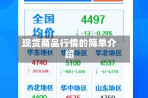 现货商品行情的简单介绍
