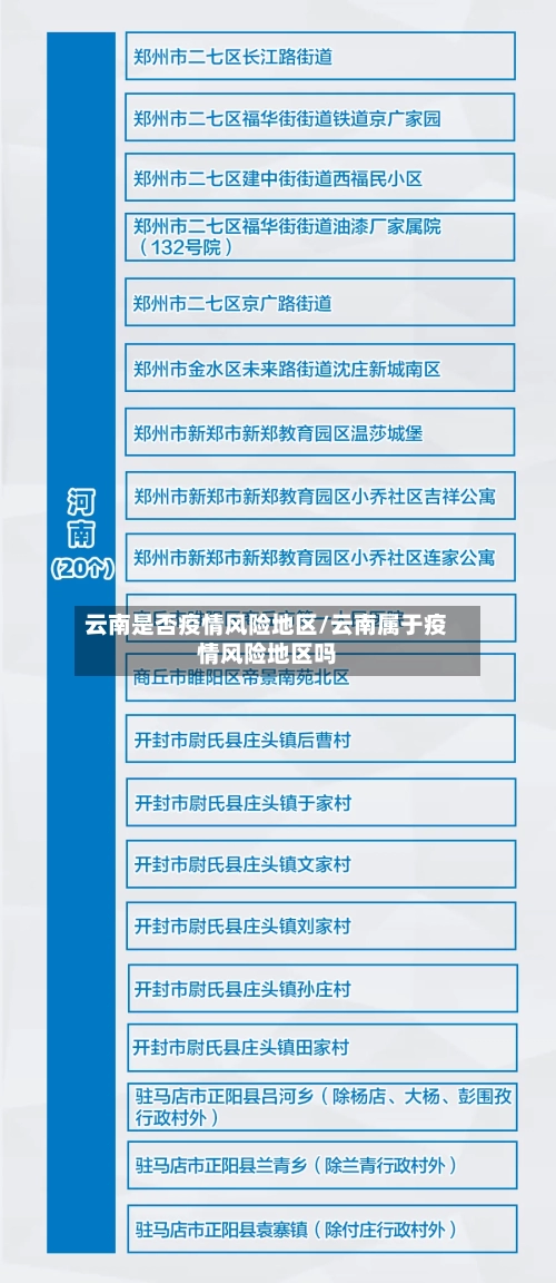 云南是否疫情风险地区/云南属于疫情风险地区吗-第2张图片