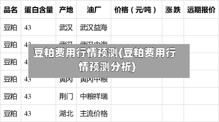豆粕费用行情预测(豆粕费用行情预测分析)-第1张图片