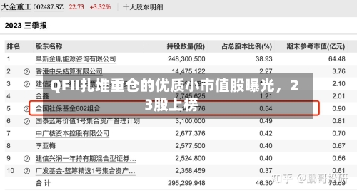 QFII扎堆重仓的优质小市值股曝光	，23股上榜-第1张图片