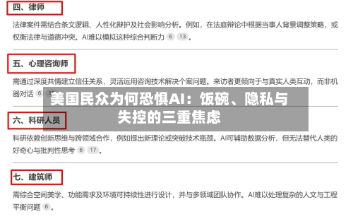 美国民众为何恐惧AI：饭碗、隐私与失控的三重焦虑-第2张图片