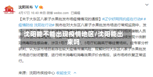 沈阳能不能出现疫情地区/沈阳能出来吗-第1张图片