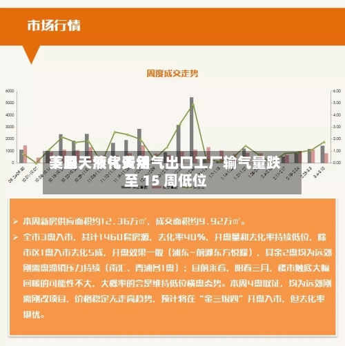 美国天然气费用下跌，液化天然气出口工厂输气量跌至 15 周低位-第2张图片